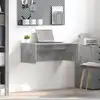 Image de vidaXL Bureau mural Gris béton Bois d'ingénierie 80 x 45 x 30 cm