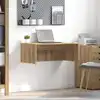 Image de vidaXL Bureau mural Chêne artisanal Bois d'ingénierie 80 x 45 x 30 cm