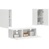 Image de vidaXL Ensemble de meuble TV mural 4 pc Blanc Bois d'ingénierie