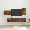 Image de vidaXL Ensemble de meuble TV mural 4 pcs Chêne fumé Bois d'ingénierie