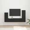 Image de vidaXL Ensemble meuble TV Montage mural 4 pcs Noir Bois d'ingénierie