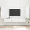 Image de vidaXL Ensemble meuble TV 4 pcs Blanc brillant Bois d'ingénierie