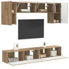 Image de vidaXL Ensemble meuble TV Montage mural 5 pcs Noir Bois d'ingénierie, Rangement de salon, meuble TV rectangulaire moderne, centre de divertissement, console élégante, meubles au style minimaliste