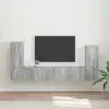 Image de vidaXL Ensemble meuble TV 4 pc Gris Sonoma Bois d'ingénierie