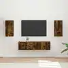 Image de vidaXL Ensemble meuble TV 4 pcs Chêne fumé Bois d'ingénierie