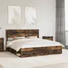 Image de vidaXL Cadre de lit Chêne fumé 180 x 200 cm Bois de pin massif