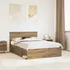 Image de vidaXL Cadre de lit Chêne artisan 140 x 190 cm Pin massif