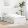 Image de vidaXL Cadre de lit avec tête de lit Blanc 90 x 190 cm Pin massif