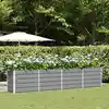 Image de vidaXL Jardinière Gris clair 385 x 50 x 75 cm Acier galvanisé