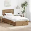 Image de vidaXL Cadre de lit Chêne artisanal 90 x 190 cm Bois d'ingénierie