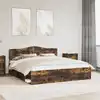Image de vidaXL Cadre de lit Chêne fumé 180 x 200 cm Bois de pin massif