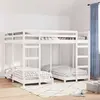 Image de vidaXL Cadre de lit superposé triple Blanc 160 x 200 cm Pin massif