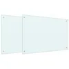 Image de vidaXL Crédence de cuisine 2 pcs Blanc 90 x 60 cm verre trempé, Crédence en verre moderne, résistante à la chaleur, style chic, facile à installer, parfaite pour votre cuisine