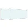 Image de vidaXL Crédence de cuisine 2 pcs Blanc 100 x 50 cm verre trempé, Crédence en verre moderne, résistante à la chaleur, style chic, facile à installer, parfaite pour votre cuisine