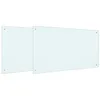 Image de vidaXL Crédence de cuisine 2 pcs Blanc 100 x 60 cm verre trempé, Crédence en verre moderne, résistante à la chaleur, style chic, facile à installer, parfaite pour votre cuisine