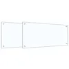 Image de vidaXL Crédence de cuisine 2 pcs Transparent 90 x 40 cm verre trempé, Crédence en verre moderne, résistante à la chaleur, style chic, facile à installer, parfaite pour votre cuisine