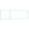 Image de vidaXL Crédence de cuisine 2 pcs Transparent 100 x 40 cm verre trempé, Crédence en verre moderne, résistante à la chaleur, style chic, facile à installer, parfaite pour votre cuisine