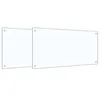 Image de vidaXL Crédence de cuisine 2 pcs Transparent 100 x 50 cm verre trempé, Crédence en verre moderne, résistante à la chaleur, style chic, facile à installer, parfaite pour votre cuisine