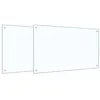 Image de vidaXL Crédence de cuisine 2 pcs Transparent 100 x 60 cm verre trempé, Crédence en verre moderne, résistante à la chaleur, style chic, facile à installer, parfaite pour votre cuisine