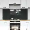 Image de vidaXL Crédence de cuisine 2 pc Gris foncé 70 x 60 cm verre trempé