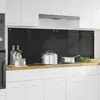 Image de vidaXL Crédence de cuisine 2 pc Noir 90 x 60 cm verre trempé