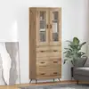 Image de vidaXL Buffet avec étagère 2 pc Chêne artisanal 69,5 x 34 x 180 cm