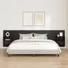 Image de vidaXL Tête de lit avec armoire 3 pc Chêne noir Bois d'ingénierie