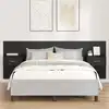 Image de vidaXL Tête de lit avec armoire 3 pc Chêne noir Bois d'ingénierie