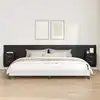 Image de vidaXL Tête de lit avec armoire 3 pc Chêne noir Bois d'ingénierie