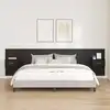 Image de vidaXL Tête de lit avec armoire 3 pc Chêne noir Bois d'ingénierie