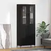 Image de vidaXL Haut Armoire 2 pc Chêne noir 69,5 x 34 x 180 cm