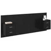 Image de vidaXL Tête de lit avec armoire 3 pcs Chêne noir Bois d'ingénierie, Solution de rangement moderne pour chambre, tête de lit murale rectangulaire, armoires pratiques