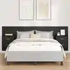 Image de vidaXL Tête de lit avec armoire 3 pc Chêne noir Bois d'ingénierie