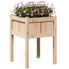 Image de vidaXL Cache-pot de jardin Nature 50 x 50 x 70 cm Bois de pin massif, Bac à fleurs pour jardin et terrasse, support en bois durable, container rectangulaire, déco printanière d'été