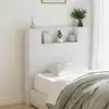 Image de vidaXL Tête de lit de rangement avec LED Blanc Bois d'ingénierie
