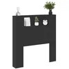 Image de vidaXL Tête de lit de rangement avec LED Noir Bois d'ingénierie