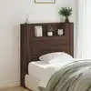 Image de vidaXL Tête de lit de rangement avec LED Chêne brun Bois d'ingénierie