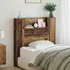 Image de vidaXL Tête de lit de rangement avec LED Bois ancien Bois d'ingénierie