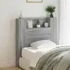 Image de vidaXL Tête de lit de rangement avec LED Sonoma gris Bois d'ingénierie