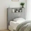 Image de vidaXL Tête de lit de rangement avec LED Gris béton Bois d'ingénierie