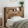 Image de vidaXL Tête de lit de rangement avec LED Bois ancien Bois d'ingénierie