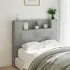Image de vidaXL Tête de lit de rangement avec LED Gris béton Bois d'ingénierie