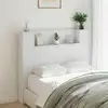 Image de vidaXL Tête de lit de rangement avec LED Blanc Bois d'ingénierie