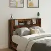 Image de vidaXL Tête de lit de rangement avec LED Chêne fumé Bois d'ingénierie