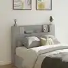 Image de vidaXL Tête de lit de rangement avec LED Gris béton Bois d'ingénierie