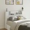 Image de vidaXL Tête de lit de rangement avec LED Blanc Bois d'ingénierie