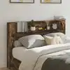 Image de vidaXL Tête de lit de rangement avec LED Chêne fumé Bois d'ingénierie