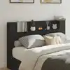 Image de vidaXL Tête de lit de rangement avec LED Noir Bois d'ingénierie