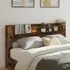 Image de vidaXL Tête de lit de rangement avec LED Chêne fumé Bois d'ingénierie