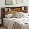 Image de vidaXL Tête de lit de rangement avec LED Bois ancien Bois d'ingénierie